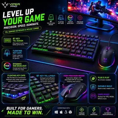 EvoFox Fireblade TKL Semi-Mechanical Gaming Keyboard