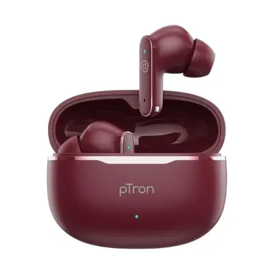pTron Bassbuds Eon True Wireless Earbuds Maroon