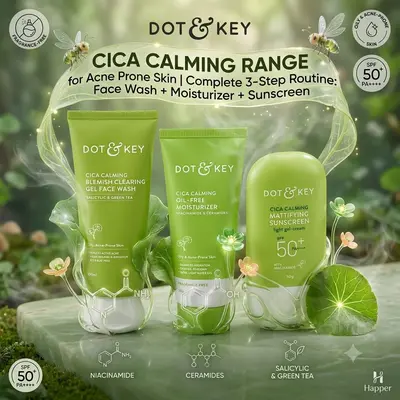 Dot & Key CICA Acne Care Trio Face Wash Moisturizer Sunscreen